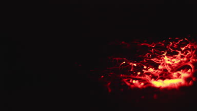 Wire wool locally heated up to red condition #K4HC062b