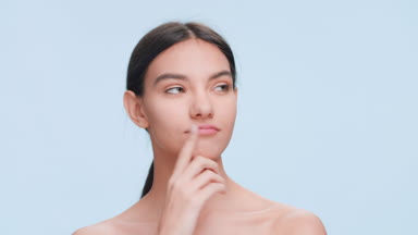 Beauty model thinking and make a decision