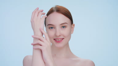 Hand cream advertising shot with place for sign or product