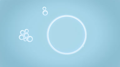 Small bubbles connect to big white bubble sliding on its surface