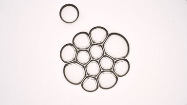 Bubble cluster of small transparent bubbles attracts another one