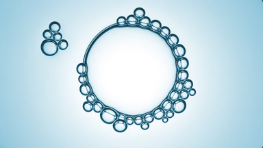 Big molecule of glycerin with small ones attracts bubble cluster