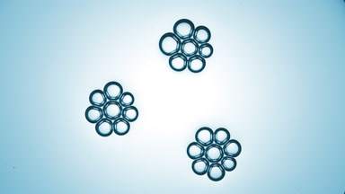 Two bubble clusters join each other opposite another one