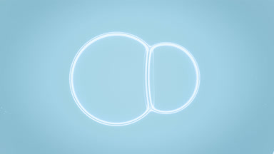 White bubble and smaller one get close and connect to each other