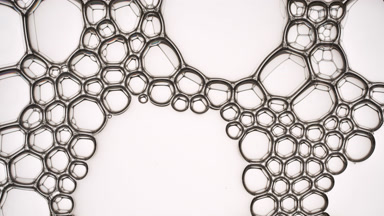 A lot of clear different sized bubbles disappear at a time