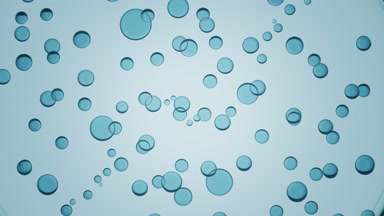 Blue clear different sized circles move spontaneously