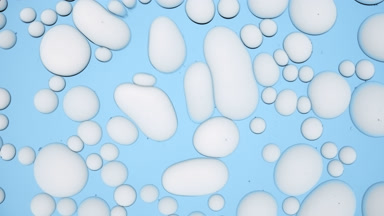 Light grey different sized bubbles move in circles