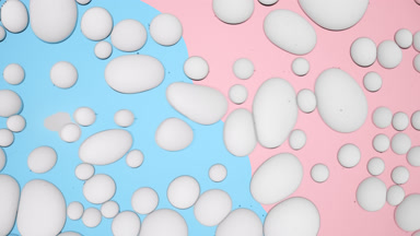 Light grey different sized molecules move in circles