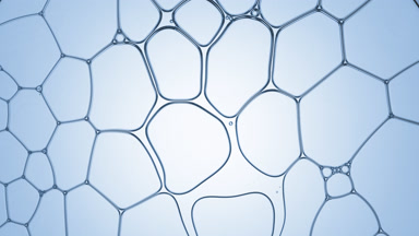 Clear fluid flows between bubbles disconnecting them for a while