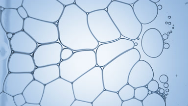 Transparent fluid flows between bubbles making them move