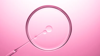 Pipette injects oil into transparent liquid in Petri dish