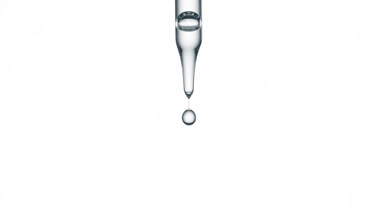 Hyaluronic acid is falling down from chemical dropper