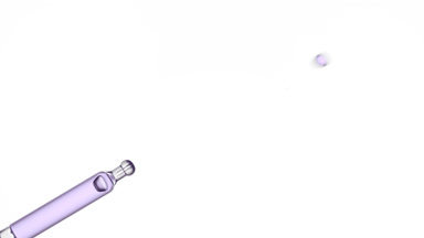 Drops of lavender oil are dripping from lab dropper