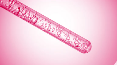 Lactic acid is injected in test tube creating bubbles