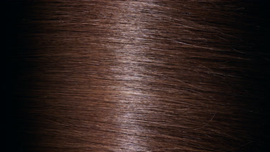 Light reflection passes through brown hair