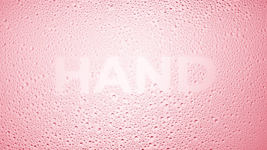 Hand inscription blown off the wet glass on pink background