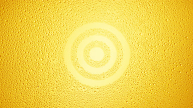 Target sign blown off the wet glass on yellow background