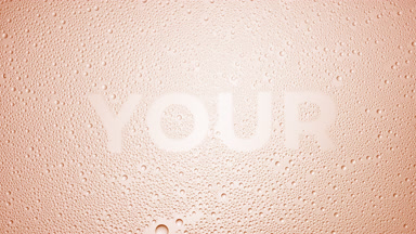 Your word blown off the wet glass on beige background