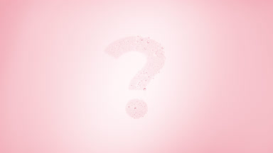 Question mark blown off the wet glass on pink background