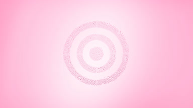 Target sign blown off the wet glass on pink background