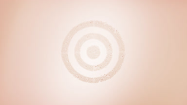 Target sign blown off the wet glass on beige background