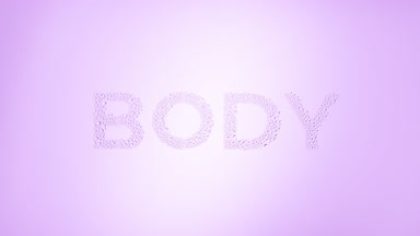 Body writing blown off the wet glass on violet background