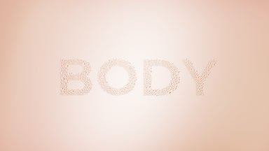 Body writing blown off the wet glass on beige background