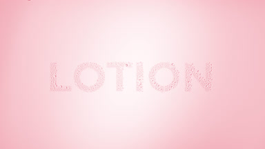 Lotion writing blown off the wet glass on pink background