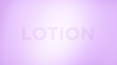 Lotion writing blown off the wet glass on violet background