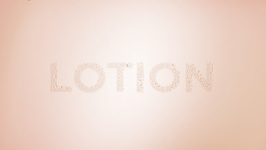 Lotion writing blown off the wet glass on beige background