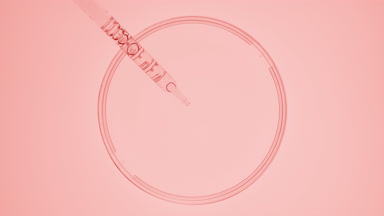 Dropper takes pink fluid from watch glass and drips it back