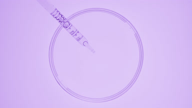 Dropper takes purple liquid from watch glass and drips it back