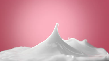 White cosmetic cream jar has been opened on pink background