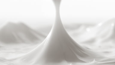 Crane shot of white cap has been removed from white cream