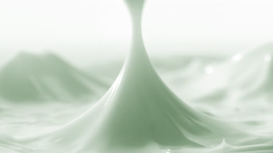 Crane shot of green cap has been removed from green cream