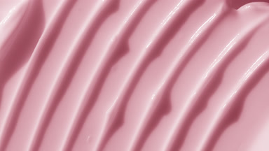 Top view macro turntable pink night cream shot