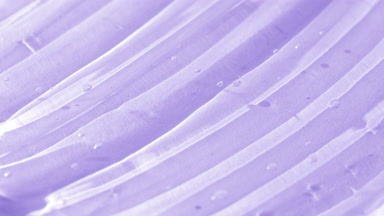 Turntable shot of purple face care gel with hyaluronic acid