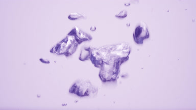 Purple transparent bubbles floating on purple background