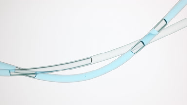 Cyan liquid is flowing in two connecting tubes in same direction