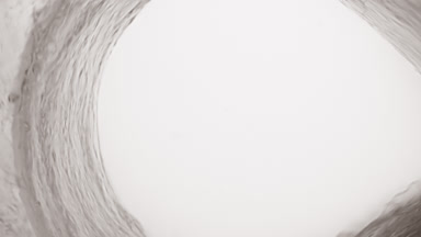Curved water wave flows creating a tunnel on grey background