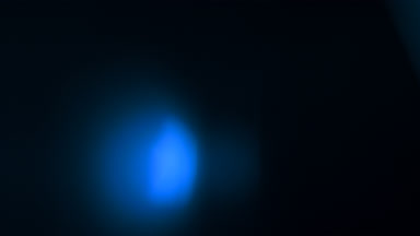 Cool blue light leak luminous spot travels bottom to top