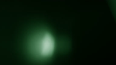 Green light leak overlay glowing spot shifts bottom to top