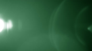 Green light leak overlay: horizontal prism flares move