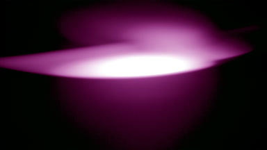 Pink light leak overlay with moving glowing spot