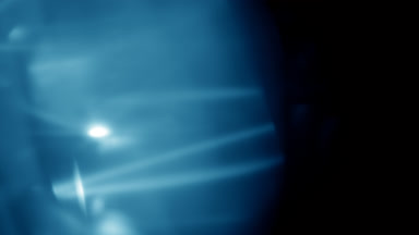 Cool shimmering light leak overlay left side appears & fades