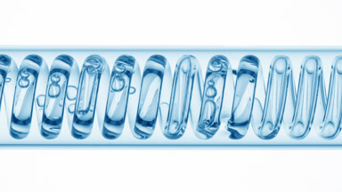 Glacial water in horizontal coil condenser for beauty labs