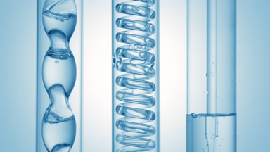Oxygenated water bubbles in bulb condenser, glass coil to tube