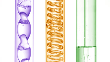 Detox complex bubbles in bulb condenser, glass coil, tube flask