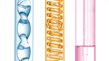 Fragrance bubbles in bulb condenser, flowing through glass coil