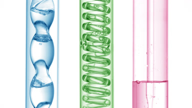 Fragrance bubbles in bulb condenser, glass coil to tube flask